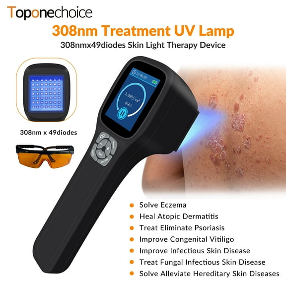ZJZK Home Uvb Phototherapy, Led Light Therapy Body Treatment, 308nm Ultraviolet Light Therapy, Narrowband Uv Lamp Therapy, Excimer Phototherapy Device, Natural Home Remedies for Eczema