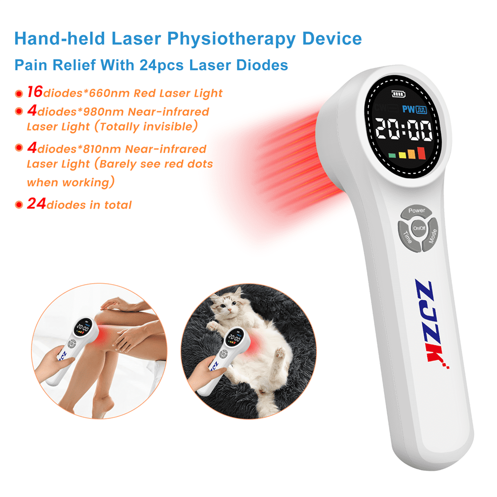 ZJZK Red Light Therapy Dogs Pain Relief 660nm & 810nm & 980nm Cold