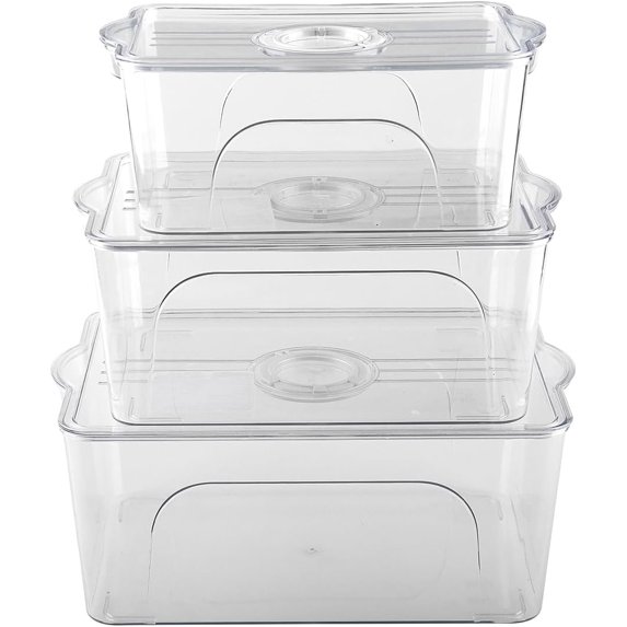 Hltser Food Storage Containers with Lids - Clear Plastic Stackable ...