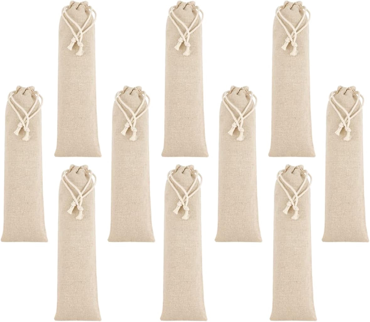View of ZJbiubiuHome HCOCM 10 Pcs Portable Travel Cotton and Linen Pouch Bag ...