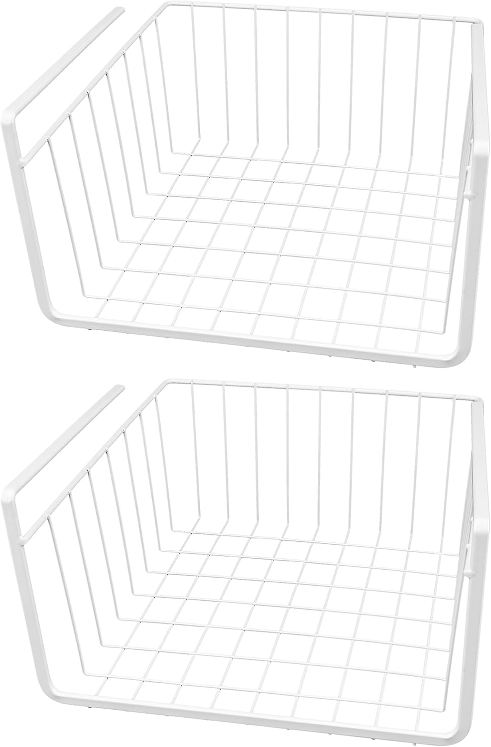 ZJbiubiuHome White Wire Under Shelf Storage Basket Set \u2013 2-Piece ...