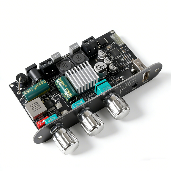 ZK-1001U Mono Amplifier Board, 100W Bluetooth5.3 Mini Amplifier TPA3116D2 Chip, Amplifier Board with Boost, Treble and Bass for Home Audio DIY Speakers, Supports USB/AUX/BT Input, DC 9-24V