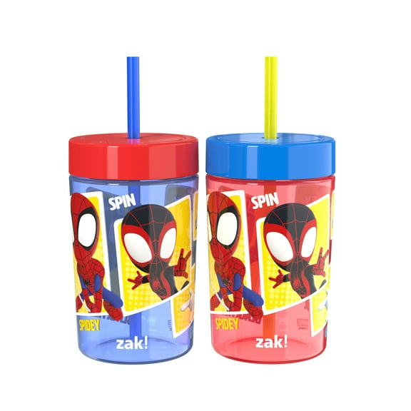 Zak Designs Spidey and Friends 16oz Straw and Lid Tumbler 2-Pack
