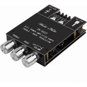 ZK-502T Power Amp Bluetooth 5.0 Audio Amplifiers Board 2.0 Channel 50W+50W AUX BT DC12-24V Mini Stereo Amplifier Module with Treble and Bass for DIY Home Speakers
