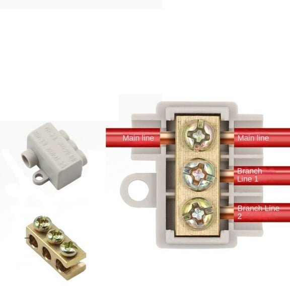 ZK-M306 ZK-M406 Electrical Cable Junction Box Locking Quick Crimp Splitter Wire Connector Block High Power Branch Terminal T-type Wiring Terminal Quick Wire Connector Terminal ZK-M306