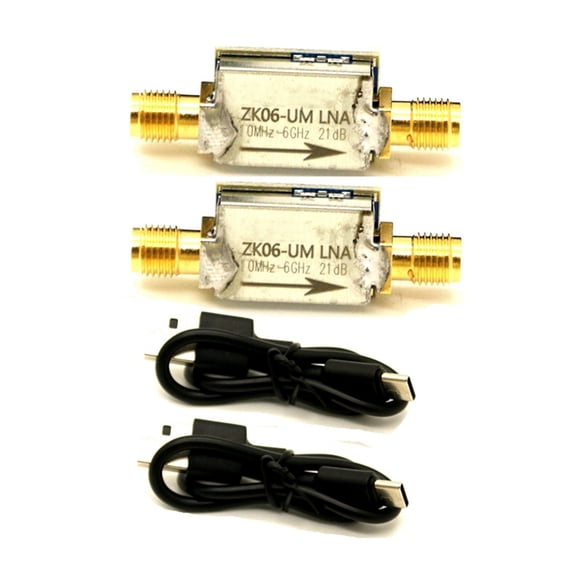 ZK06-UM Series Low Noise Amplifier 100KHz-6GHz USB Interface 21dB High Gain LNA Power Preamplifier Module 2 Sets,2 x Low Noise Amplifier 2 x USB Cable