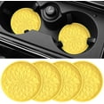 thumbnail image 1 of ZKAUTO Car Coasters for Cup Holders [4 Pack] - 2.75In Silicone Auto Mug Mats - Universal Non-Slip Recessed Car Interior Accessories - Yellow, 1 of 14