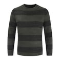 thumbnail image 1 of ZKCCNUK Autumn And Winter New Round Neck Color Matching Personality Trend Men's Striped Sweater, 1 of 4
