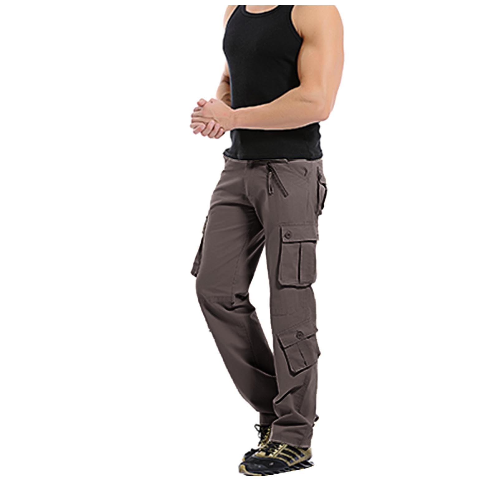ZKCCNUK Cargo Pants for Men Multi-pocket Butt Zipper Cargo Pants