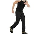 thumbnail image 1 of ZKCCNUK Cargo Pants for Men Multi-pocket Button Zipper Cargo Pants Sports Outdoor Pants Trousers Black M on, 1 of 9