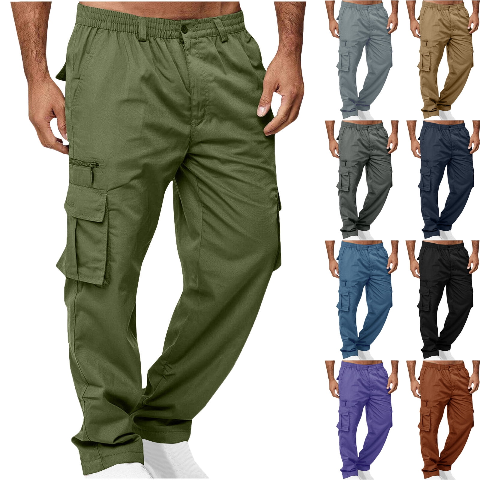 ZKCCNUK Men's Cargo Pants, Casual Multiple Pockets, Outdoor