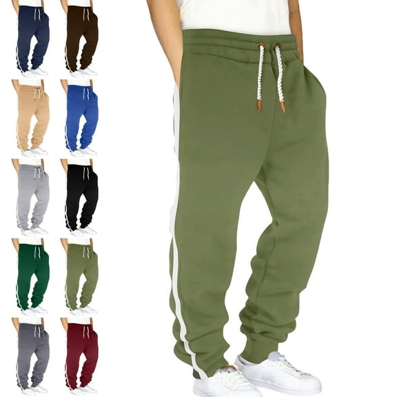Lenago,Mens Pants Elastic Waist Hiking Pants Water Resistant Lightweight Outdoor Sweatpants Jogging with Pockets Elastic Waist Drawstring Workwear Sports Pants