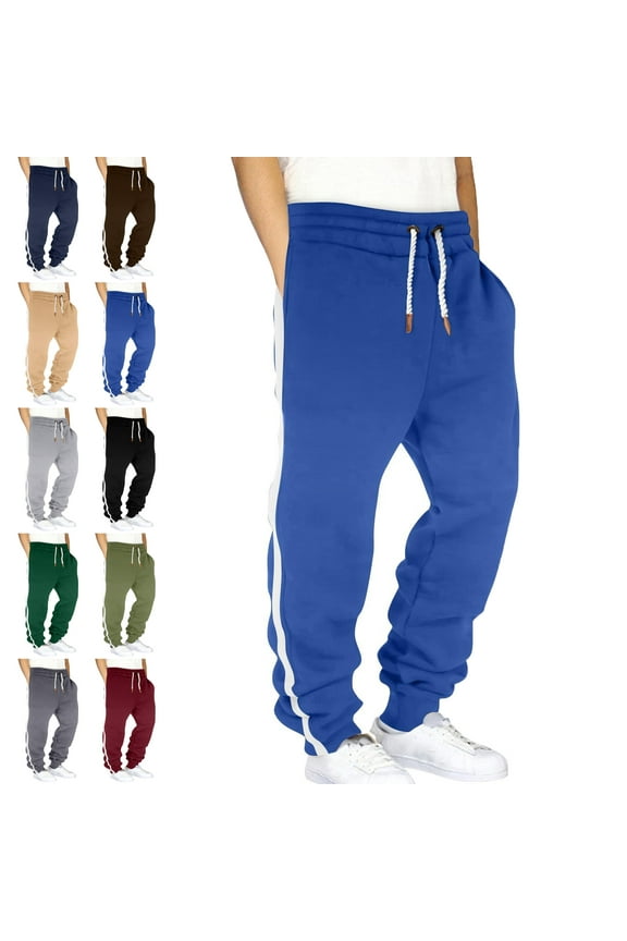 ,Mens Pants Elastic Waist Hiking Pants Water Resistant Lightweight Outdoor Sweatpants Jogging with Pockets Elastic Waist Drawstring Workwear Sports Pants