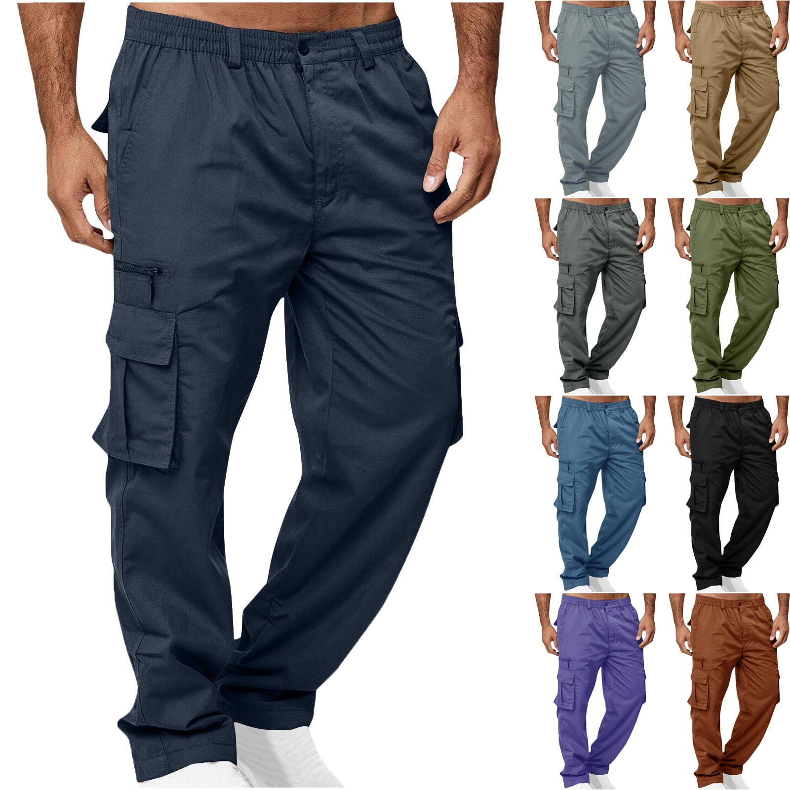 ZKCCNUK Men's Cargo Pants, Casual, Multiple Pockets, Outdoor