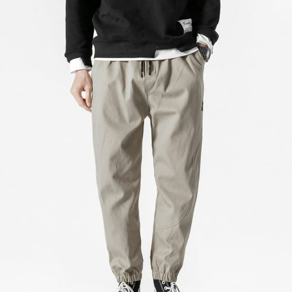 ZKCCNUK Cargo Pants for Men's Fashion Classic Twill Relaxed Fit Work Wear Sweatpants for Men Cargo Pants Khaki M