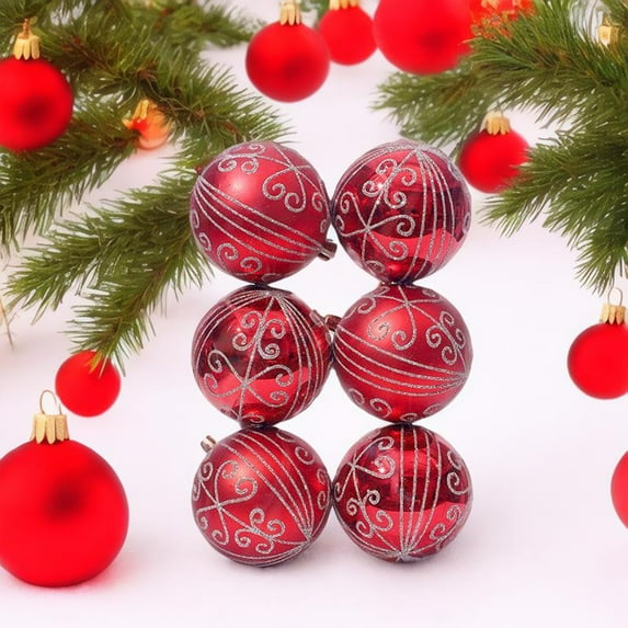 ZKCCNUK Christmas Ornaments Christmas Decorations 8cm/6pcs Hand-painted Christmas Ball Ornaments for Christmas Tree