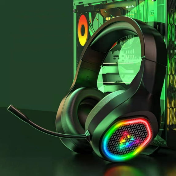 ZKCCNUK Ear Buds Headworn Chicken Eating Noise Reduction Earphones Luminous Esports Earphones Direct Plug In Game Earphones With Mic