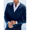 thumbnail image 1 of ZKCCNUK Fashion Solid Color V-neck Men's Sweater Bottoming Sweater Knitwear on Clearance, 1 of 3