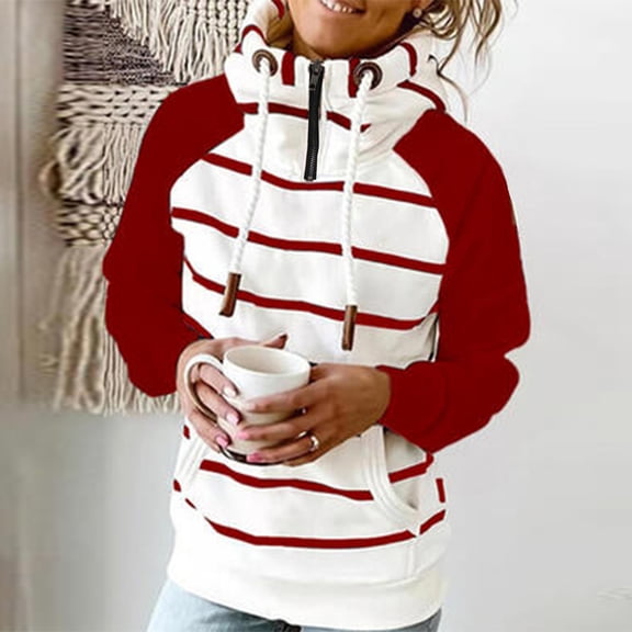 ZKCCNUK Hoodies Sweatshirt for Women with Pocket Crop Workout Pullover Long Sleeve Turtleneck Hooded Casual Blouse Tops