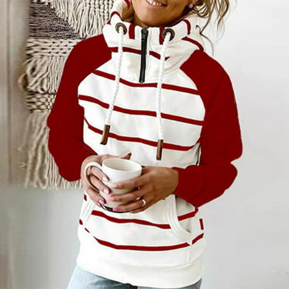 ZKCCNUK Hoodies Sweatshirt for Women with Pocket Crop Workout Pullover Long Sleeve Turtleneck Hooded Casual Blouse Tops