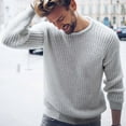 thumbnail image 1 of ZKCCNUK Men Casual Solid Pullover Round Neck Loose Lg Sleeve Sweater Blouse, 1 of 8