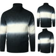 thumbnail image 1 of ZKCCNUK Men's Autumn And Winter New Youth Men's Gradient Printing Pullover Sweater Color Matching Turtleneck Warm Sweater Base on, 1 of 5