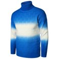 thumbnail image 1 of ZKCCNUK Men's Autumn And Winter New Youth Men's Gradient Printing Pullover Sweater Color Matching Turtleneck Warm Sweater Base, 1 of 6