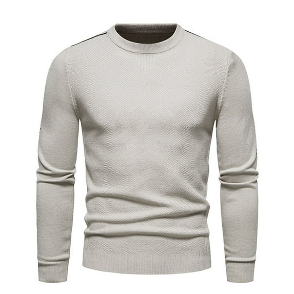 ZKCCNUK Men's Autumn New Men's Knitwear Solid Color Slim Fit Round Neck Pullover Long Sleeve Sweater Korean Version Bottoming Shirt Casual Thread