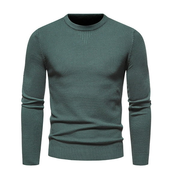 ZKCCNUK Men's Autumn New Men's Knitwear Solid Color Slim Fit Round Neck Pullover Long Sleeve Sweater Korean Version Bottoming Shirt Casual Thread