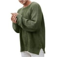 thumbnail image 1 of ZKCCNUK Men's Autumn Winter Solid Casual Lg Sleeve Knit Pullover Sweater Top Blouse, 1 of 2