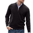 thumbnail image 1 of ZKCCNUK Men's Basic Cotton Long-sleeved Lapel Casual Zipper Sweater on Clearance, 1 of 2