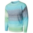 thumbnail image 1 of ZKCCNUK Men's Pullover Sweater Round Neck Gradient Striped Print Colorblock Sweater Autumn And Winter New Casual Plus Size Men's Tops, 1 of 7