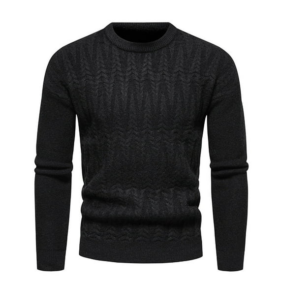 ZKCCNUK Men's Spring And Autumn New Youth Men's Knitwear Slim Fit Round Neck Pullover Sweater Casual Solid Color Bottoming Shirt Large Size Sweater