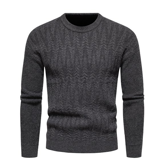 ZKCCNUK Men's Spring And Autumn New Youth Men's Knitwear Slim Fit Round Neck Pullover Sweater Casual Solid Color Bottoming Shirt Large Size Sweater