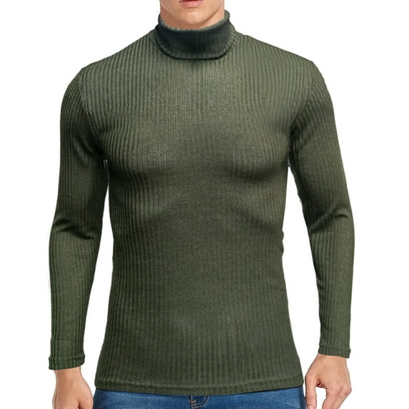 ZKCCNUK Mens Slim Fit Lightweight Winter Turtleneck Warm Long Sleeve Knitted Sweater Tops Outwear Blouse Pullover Top Turtleneck T-Shirt