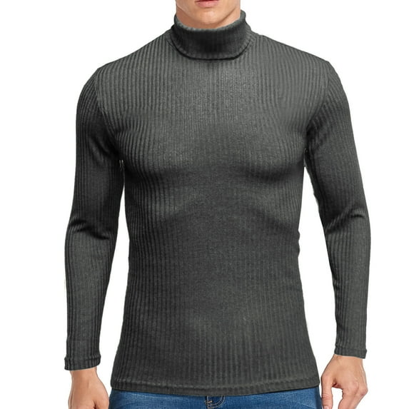 ZKCCNUK Mens Slim Fit Lightweight Winter Turtleneck Warm Long Sleeve Knitted Sweater Tops Outwear Blouse Pullover Top Turtleneck T-Shirt