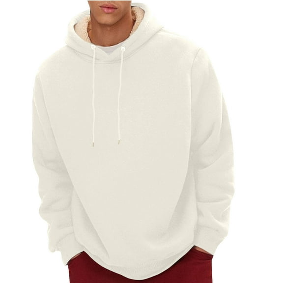 ZKCCNUK Mens Sweatshirt Heavy Sherpa Fleece Lined Pullover Thick Winter Tops S-3XL