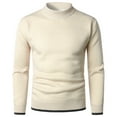 thumbnail image 1 of ZKCCNUK New Casual Daily Pullover Solid Color Half High Neck Men's Knitted Sweater Bottoming Shirt, 1 of 9