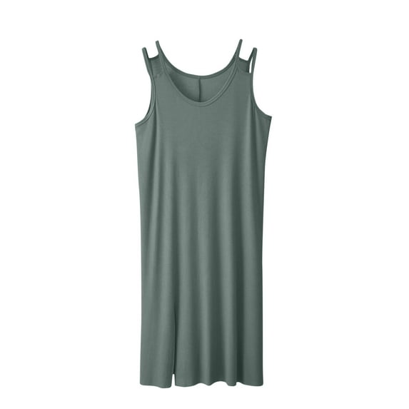 ZKCCNUK Nightgowns for Women Casual Loose Solid Color Sexy Suspender Sleepwear Dress L-2XL