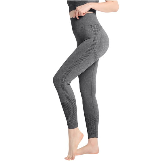 ZKCCNUK Pants for Women Solid High Waisted Seamless Yoga Cropped Pants Elastic And Tight Fitting Fitness Peach Buttocks Pants M-L