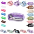 thumbnail image 1 of ZKCCNUK Pencil Case Large Capacity Canvas Pencil Pouch Stationery Organizer with Zipper, Portable Pen Box for Office Supplies, 1 of 7