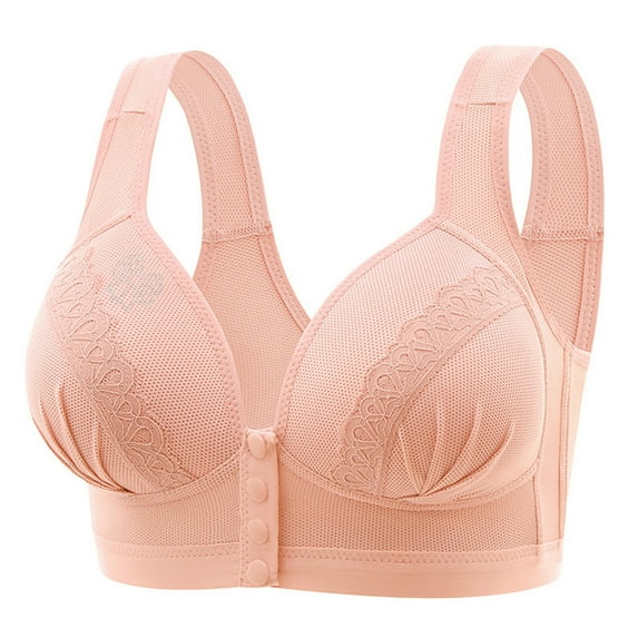 ZKCCNUK Plus Size Bras for Women Ladies Traceless Comfortable No Steel Ring Breathable Gathering Front Opening Buckle Bra Underwear Everyday Bras Size S-3XL