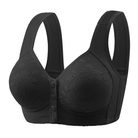 ZKCCNUK Plus Size Bras for Women Fixed Cup Front Button Bra No Steel Ring Bra Thin Cut Perforated Cup Breathable Bra Everyday Bras Size 36-44