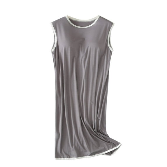 ZKCCNUK Plus Size Nightgowns for Women Suspenders Pajama Larage Size Home Dress Short Pajama Dress with Chest Pad Thin Style Integrated Tank Color Lntegrated Half Sleeve M-2XL