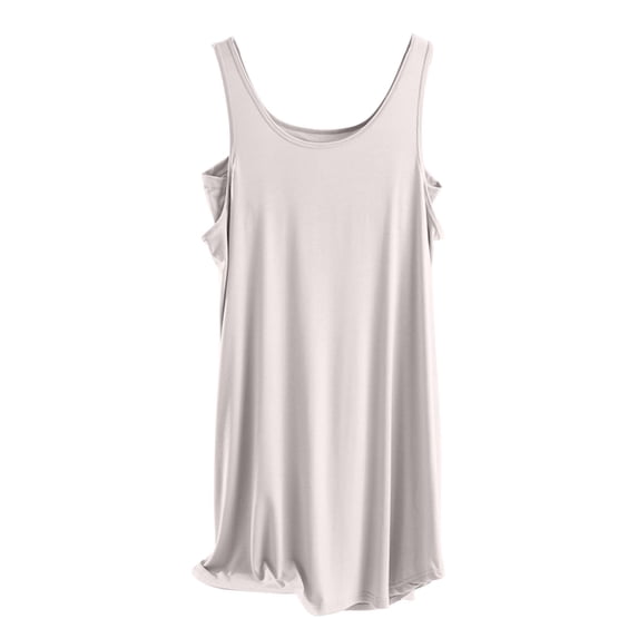 ZKCCNUK Plus Size Nightgowns for Women Casual and Fashionable Solid Color Large Round Neck Sleepwear Dress L,XL