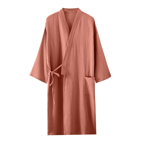 ZKCCNUK Plus Size Nightgowns for Women Robe Bathrobe Lengthening Keep Warm Long Sleeve Pajamas with Pocket L-2XL