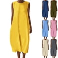 thumbnail image 1 of ZKCCNUK Summer Dresses for Women Casual Sleeveless Maxi Dress Beach Vacation Long Sundresses with Pockets, 1 of 7