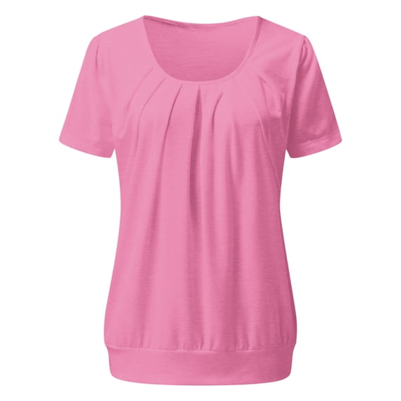 ZKCCNUK Summer Tops for Women Summer Tops Puff Short Sleeve V Neck T Shirts Loose Casual Tshirts