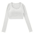 thumbnail image 1 of Admvng Tops for Women Trendy Sport Tops with Built in Bra Padded Yoga Workout Long Sleeves Running Althletic T-shirt,Sizes S, 1 of 3
