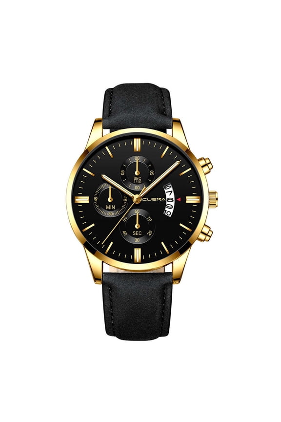ZKCCNUK Watch Gifts for Men Dad Boyfriend Fashion Sports Men's Stainless Steel Case Leather Strap Quartz Watch Analog Watc Up to 50% off Clearance